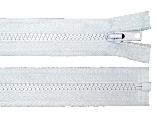 Kraftika 1ks white kostěný zip šíře 5mm délka 75cm bundový