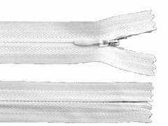 Kraftika 1ks white spirálový zip skrytý šíře 3mm délka 20cm