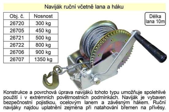 Festa Naviják ruční včetně lana a háku, nosnost 900kg