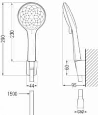 Mexen Saber r74 vanová baterie se sprchou set, černá (7213R74-70)