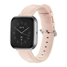 BStrap Leather Lux řemínek na Fitbit Versa 3, sand pink