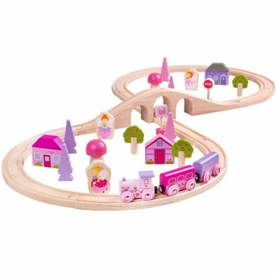 Bigjigs Rail Dřevěná vláčkodráha osmička pro princezny 40