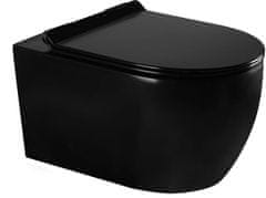 Mexen Carmen závěsná wc mísa včetně sedátka s slow-slim, z duroplastu, černá matná (30880185)