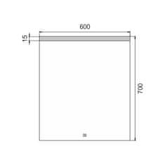 NIMCO ZP 8002V LED zrcadlo 600x700 s dotykovým senzorem - Nimco