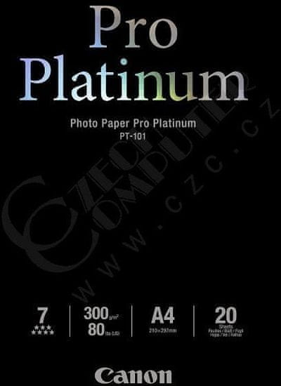 Canon Foto papír Pro Platinum PT-101, A4, 20 ks, 300g/m2, lesklý (2768B016)