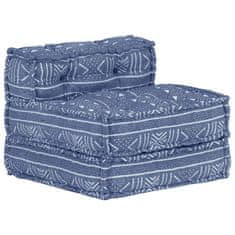 Greatstore Modulární pouf indigo textil