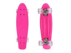 Pennyboard s LED kolečky, 56 cm PINK S-151