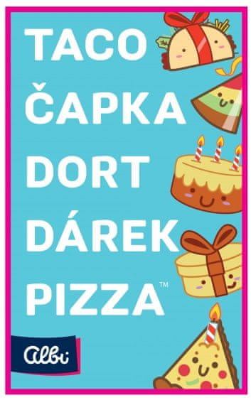 Albi Taco, čapka, dort, dárek, pizza