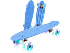 Pennyboard s LED kolečky, 56 cm LIGHT BLUE S-149