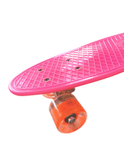 Pennyboard s LED kolečky, 56 cm PINK/ORANGE S-152