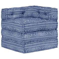 Vidaxl Modulární pouf indigo textil