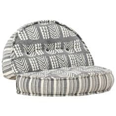 Greatstore Pouf 100 x 20 cm šedý pruhovaný textil