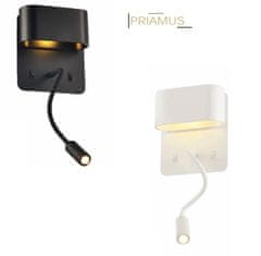 ACA Lightning  LED nástěnné svítidlo PRIAMUS 8W/230V/3000K/640Lm/360°/IP20, černá