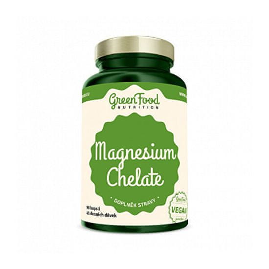 GreenFood Nutrition Magnesium Chelát + Vitamin B6 90 kapslí