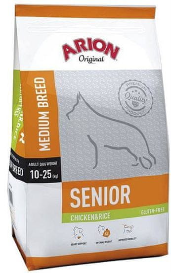 Arion Original Senior Adult Chicken & Rice 12 kg granule pro starší psy středních plemen