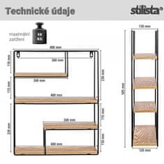 shumee STILISTA Nástěnná police, tm. dřevo, 40 x 49,5 x 11,5 cm