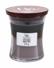 Woodwick 275g trilogy cozy cabin, vonná svíčka