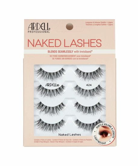 Ardell 4ks naked lashes 424, black, umělé řasy