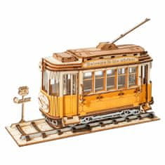 Robotime Dřevěné 3d puzzle historická tramvaj