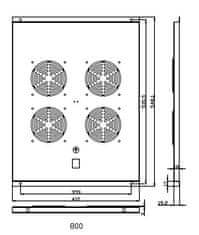 LAN-TEC FU.P800.004 - ventilační jednotka, 4 ventilátory, h800