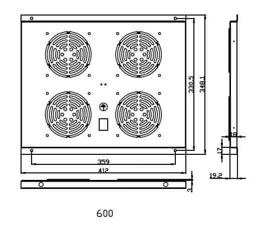 LAN-TEC FU.P600.004 - ventilační jednotka, 4 ventilátory, h600