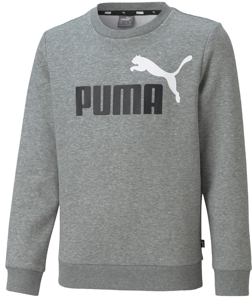 Puma chlapecká mikina ESS+ 2 Col Big Logo Crew FL 58698603 128 šedá