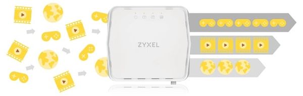 Bezdrátový Wi-Fi router Zyxel XMG3927-B50A 2 frekvenční pásma 2,4 GHz 5 GHz výkon 1200 4800 Mbps 13 silných antén bohatý na moderní funkce Amazon Alexa