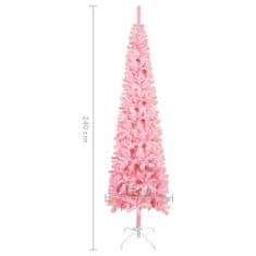 Greatstore Úzký vánoční stromek růžový 240 cm