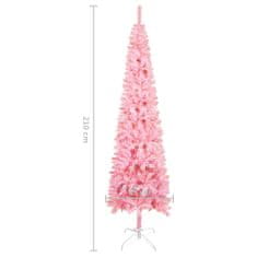 Greatstore Úzký vánoční stromek růžový 210 cm