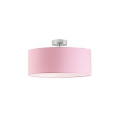 LYSNE.PL Stropní lampa pro dívku WENECJA fi 40 cm 3xE27 dno, zavírání, válec, kartáčovaná ocel, růžová