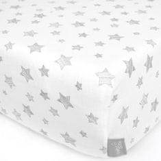 Ceba Baby Prostěradlo Žerzej napínací s gumou 120 x 60 Grey Stars