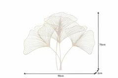 Greatstore Nástěnná dekorace INVICTA GINKGO 90 cm zlatá