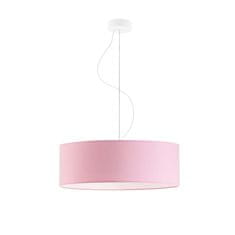 LYSNE.PL Závěsná lampa HAJFA fi 60 cm 5xE27 dno, bílá rám , růžová