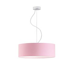 LYSNE.PL Závěsná lampa HAJFA fi 50 cm 3xE27 dno, chromový rám, růžová