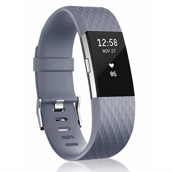 BStrap Silicone Diamond (Large) řemínek na Fitbit Charge 2, dark gray