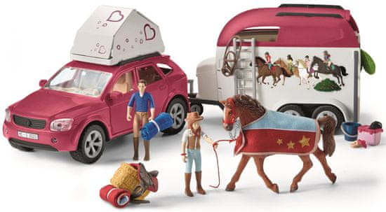 Schleich 42535 Dobrodružné auto s přívěsem a koněm