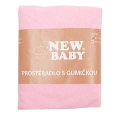 NEW BABY Jersey prostěradlo do postýlky 120x60 růžové