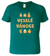 Hobbytriko Pánské vánoční tričko - Vánoční perníčky Barva: Červená (07), Velikost: 2XL