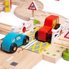 InnoVibe Bigjigs Rail Dřevěná vláčkodráha s venkovskou cestou 80 dílů