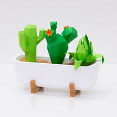 Cut'n'Glue Kaktusy v truhlíku– DIY kreativní sada - 3D vystřihovánka