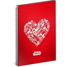 Notique Spirálový blok Star Wars – Red, nelinkovaný, A5 - 3 balení