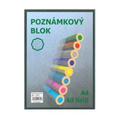 Vikpap Poznámkový blok A4 čtvereček, 40 l. - 10 balení