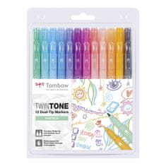 Tombow Sada oboustranných fixů TwinTone, Pastels