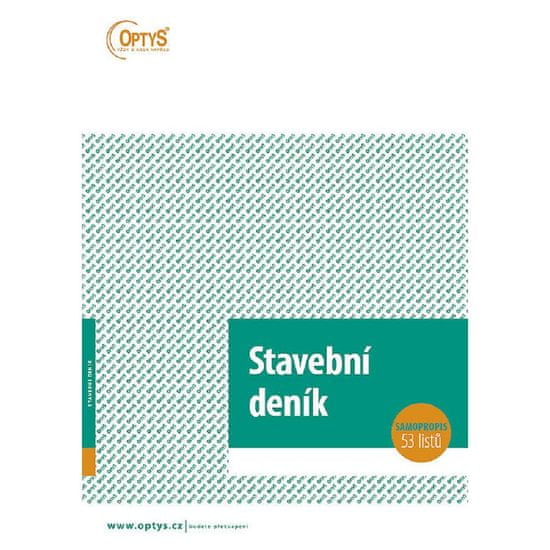 Optys 1268 - Stavební deník A4, 53 l., čísl., NCR