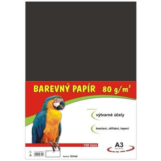 STEPA Barevný papír A3/100/80g - černý