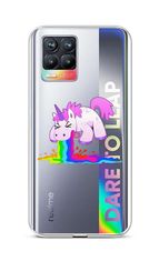 TopQ Kryt Realme 8 silikon Rainbow Splash 61564