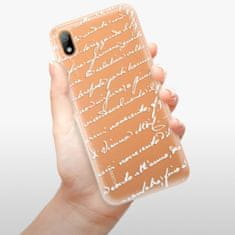 iSaprio Silikonové pouzdro - Handwriting 01 - white pro Huawei Y5 2019