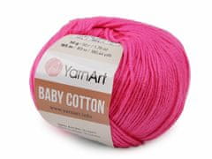 Kraftika 1ks (422) pink pletací příze baby cotton 50 g, pletací