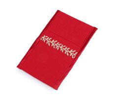 Kraftika 1ks červená zlatá vánoční kapsa na příbory s větvičkou