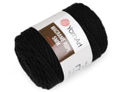 Kraftika 1ks (750) černá pletací příze macrame rope 5 mm 500 g